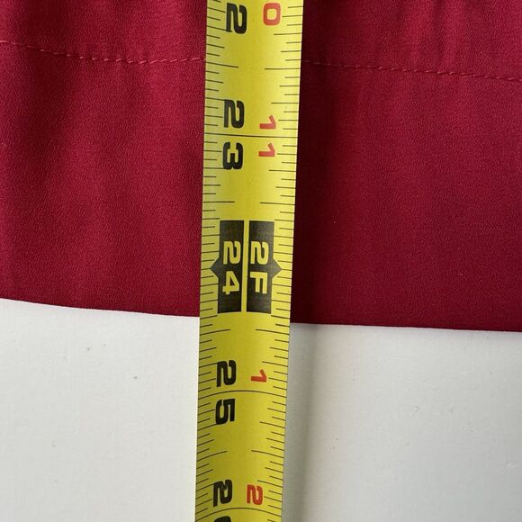 BKE Red Women Red Burgundy Semi Sheer Pleated Sleeveless Blouse Medium - Picture 7 of 11